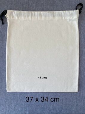 Authentic Celine | Canvas Drawstring Dust Bag Cream Gift Storage